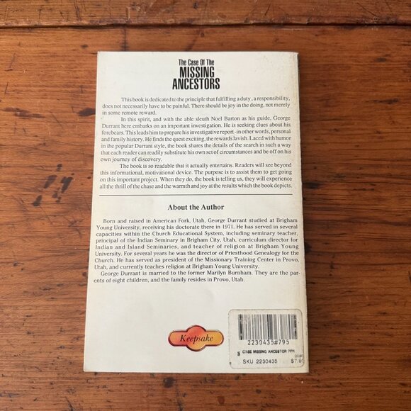 The Case Of The Missing Ancestors By George D. Durrant & Noel R. Barton - Picture 2 of 3